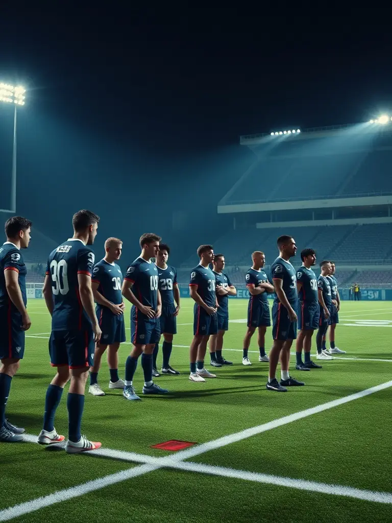 Image of the ASSB senior team preparing for a regional league match, highlighting their dedication and competitive spirit.