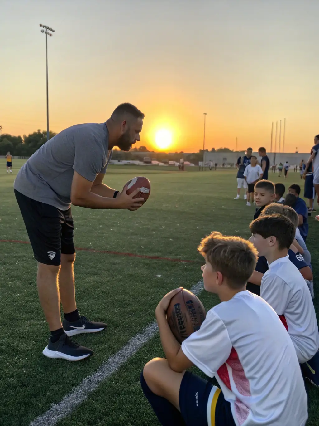 A photo of ASSB coaches conducting a training session for young players, emphasizing skill development and sportsmanship.